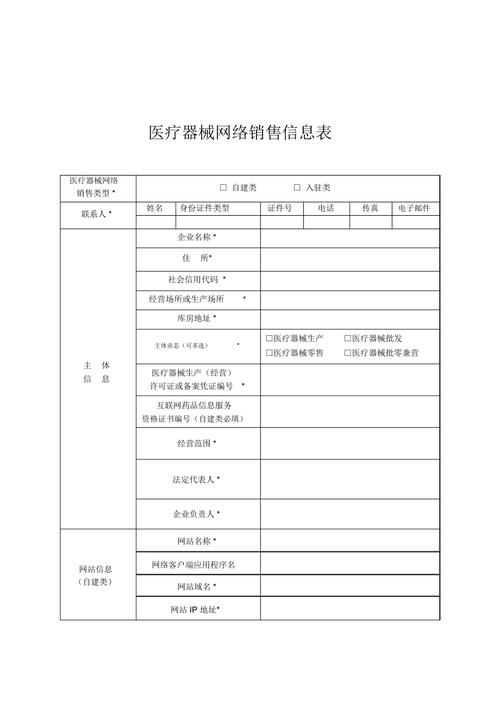 医疗器械网络销售备案表doc
